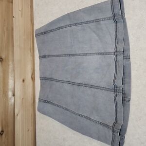 Free People Modern Femme Light Gray Denim Mini Stretch Skirt Size- 8